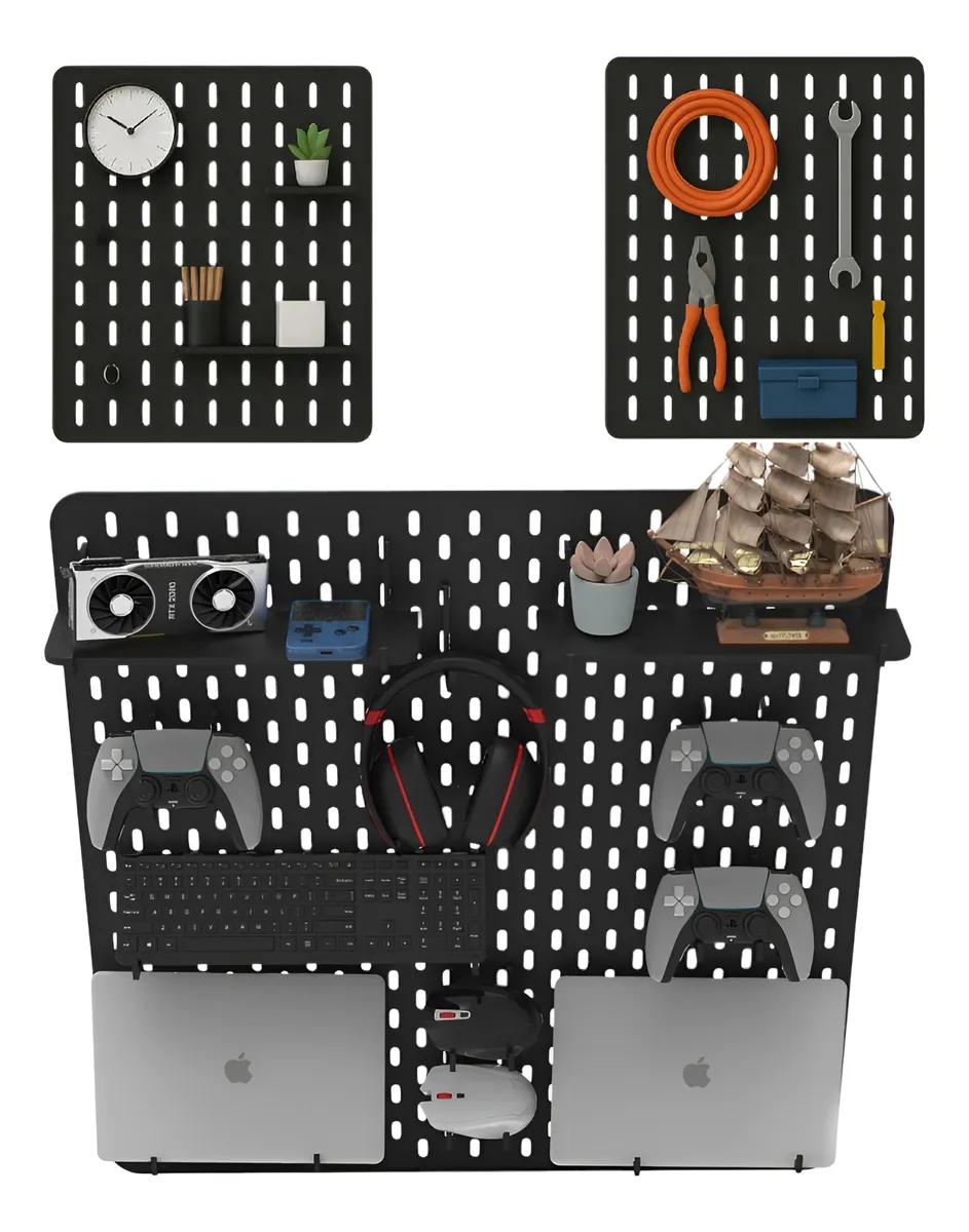 Pegboard M Premium MDF - Organização Profissional para Setup Gamer