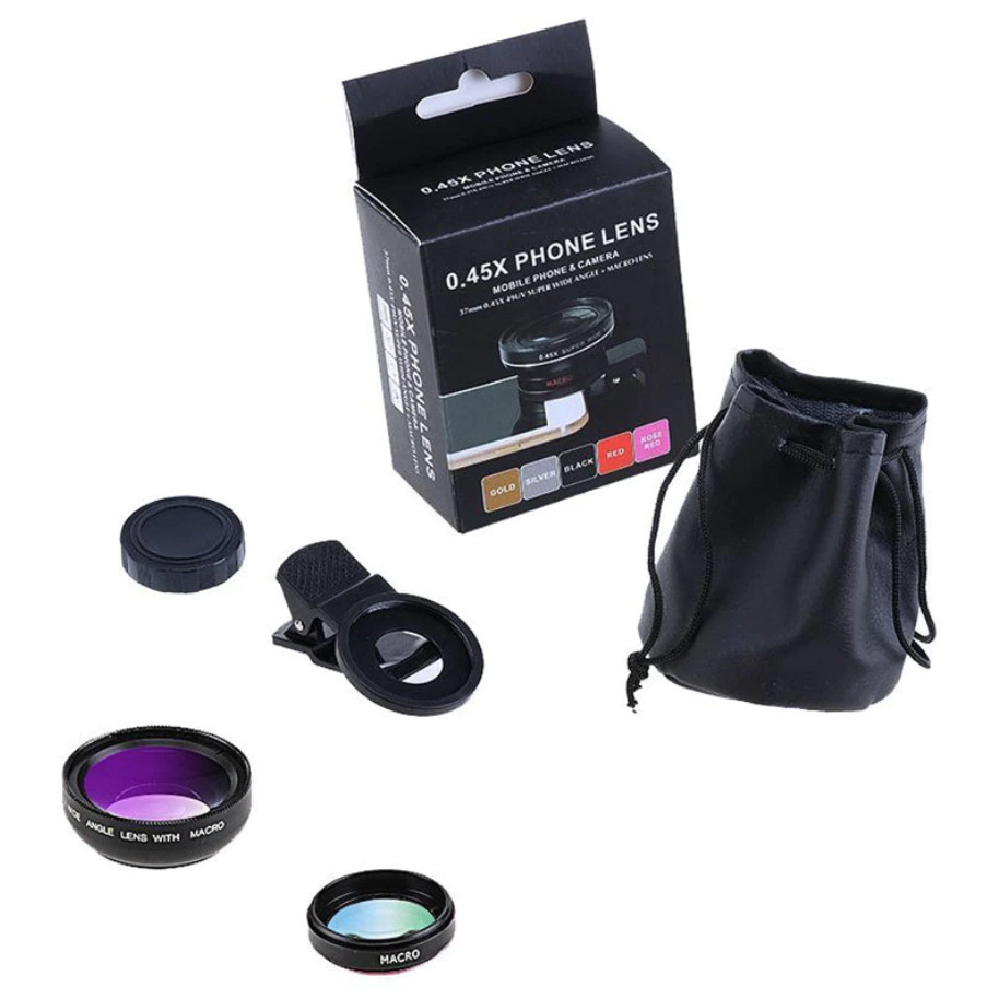 Kit Lentes GS 2 em 1 - Macro 12.5x + Grande Angular 0.45x para Smartphone