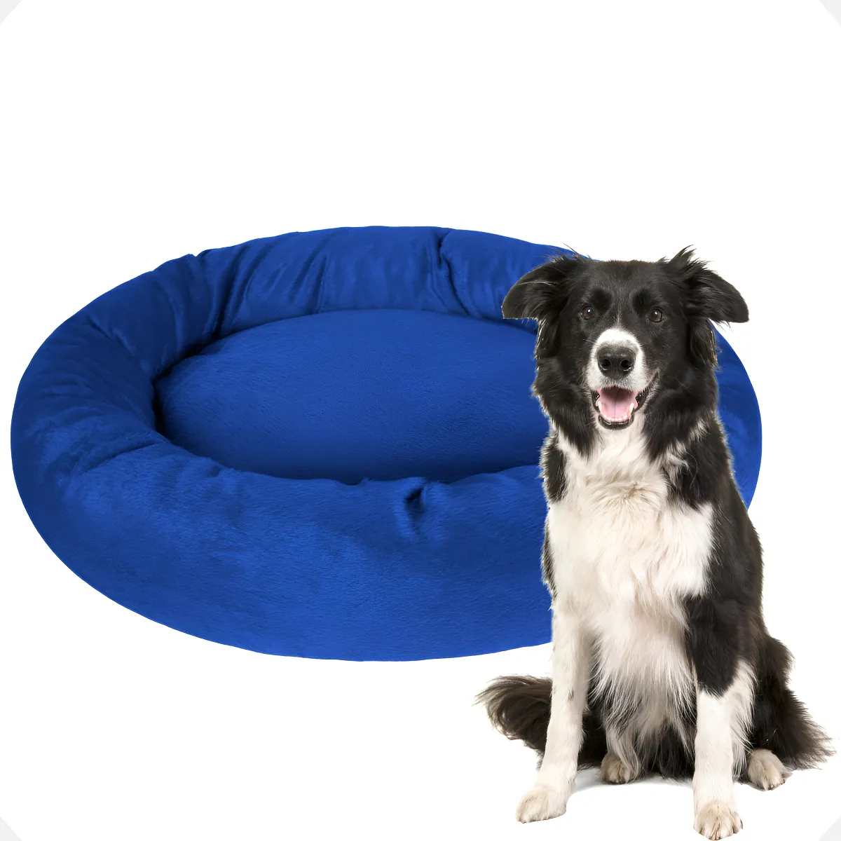 Caminha Pet Redonda de Pelúcia para Cachorros e Gatos G - Aleplush